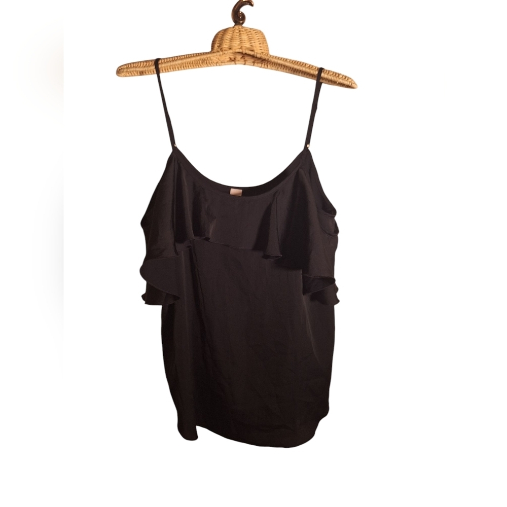 Victoria's Secret Black Strappy Overlay Strappy Summer Top MED Whimsigoth Fairy